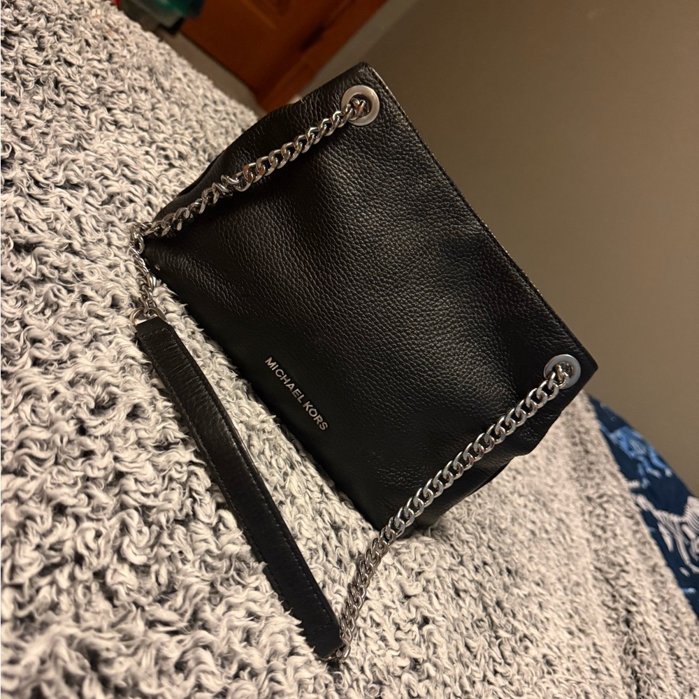 Michael Kors Black Textured Leather Handbag